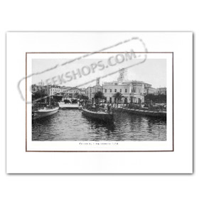 Vintage Greek City Photos Attica - Pireaus, City Hall view (1913)