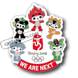 Beijing 2008 Beijing Mascots "We are Next" Pin