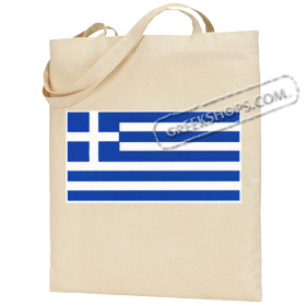 Canvas Tote Bag with Greek Flag