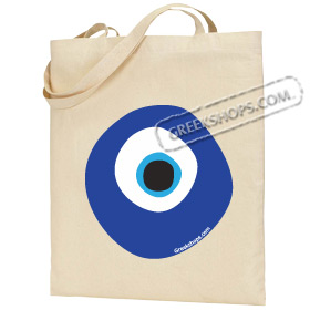 Canvas Tote Bag with Mati Evil Eye