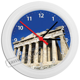 Greek Time - Parthenon West View Wall Clock