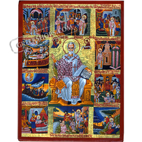 Biblical Composition - The Life & Miracles of Agios Nikolaos ( Saint Nicholas ) - 19x25cm