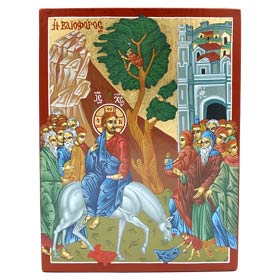 Biblical Composition - Jesus enters Jerusalem (Jesus Vaioforos), 19 x 25 cm