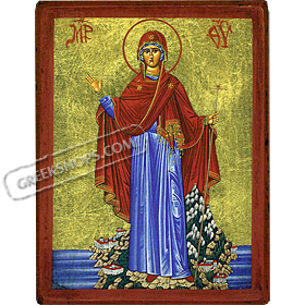 Orthodox Saint - Virgin Mary, Mt. Athos - 10x13cm