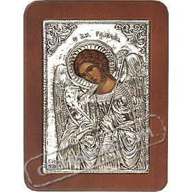 G0229 Orthodox Saint Silver Icon - Arxon Gabriil ( Archangel Gabriel ) 13x19cm