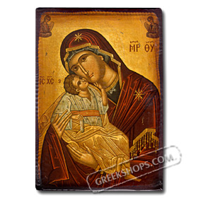 Virgin Mary, Paper Reproduction Icon 10 x 14 cm
