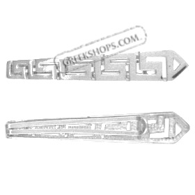 Sterling Silver Tie Clip - Greek Key Motif