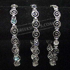 Sterling Silver Bracelet - Swirl Link Circle (.8cm)