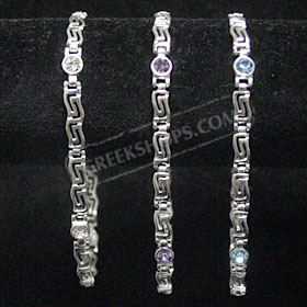 Sterling Silver Bracelet - Wavy Greek Key - Circle (.5cm)