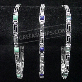 Sterling Silver Bracelet - Greek Key - Square (.4cm)