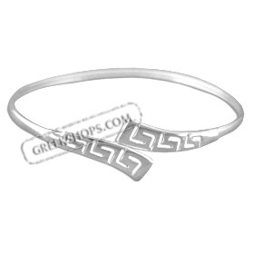 Sterling Silver Cuff Bracelet - Greek Key Motif