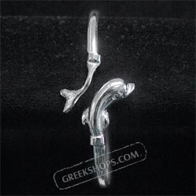 Sterling Silver Cuff Bracelet - Minoan Dolphin (6.5cm)