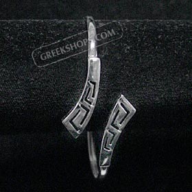 Sterling Silver Cuff Bracelet - Double Greek Key (6.5cm)