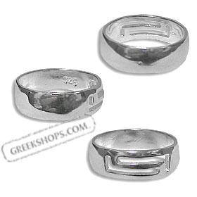 Sterling Silver Ring - Large Band - Greek Key