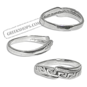 Sterling Silver Ring - Greek Key Diagonal