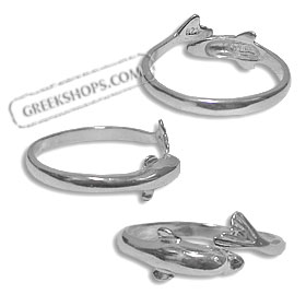 Sterling Silver Ring - Minoan Dolphin Adjustable