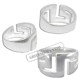 Sterling Silver Ring - Large Greek Key Motif (12mm)
