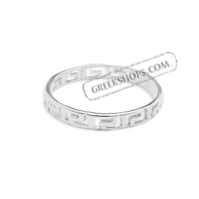 Sterling Silver Ring Greek Key Wave Imported From Greece