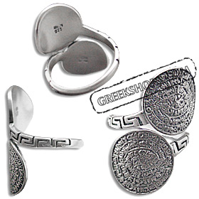 white pearl 925 sterling silver greek phaistos phaestos disc bracelet