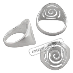 Sterling Silver Ring - Swirl Motif 18mm