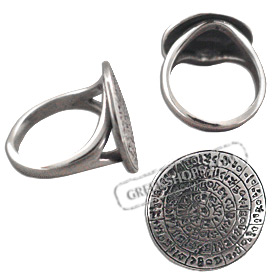 Sterling Silver Ring - Phaistos Disc (18mm)