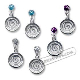 Sterling Silver Dangle Earrings - Swirl (26mm)