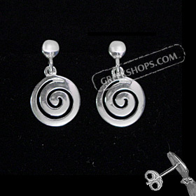 The Ariadne Collection - Sterling Silver Earrings w/ Swirl Motif (12mm)