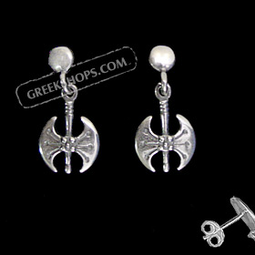 Sterling Silver Earrings - Minoan Axe (20mm)