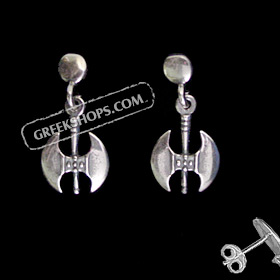 Sterling Silver Earrings - Minoan Axe (20mm)