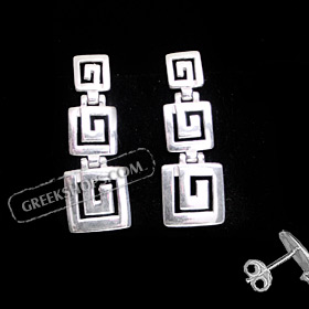 The Clio Collection - Sterling Silver Triple Greek Key Square (32mm)