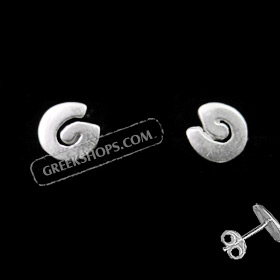 The Ariadne Collection - Sterling Silver Post Earrings Solid Swirl (7mm)