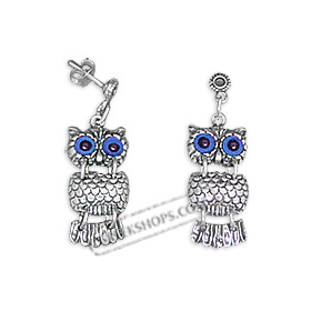 Sterling Silver Earrings - Swaying Owl (23mm)