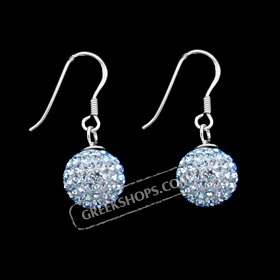 The Rio Collection - Swarovski Crystal Ball Hook Earrings Blue (10mm)