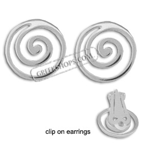 Sterling Silver Earrings - Swirl Motif Clip On (17mm)