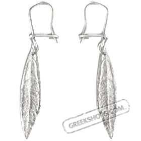 The Elaia Collection - Sterling Silver Earrings - Olive Leaf