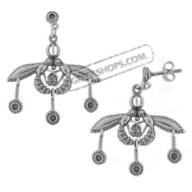 Sterling Silver Earrings - Minoan Bee (35mm)