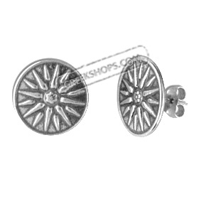Sterling Silver Earrings - Vergina Star (15mm)