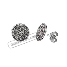 Sterling Silver Earrings - Phaistos Disc (8mm)