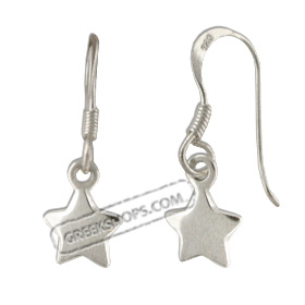 Sterling Silver Earrings - Hanging Star (10mm)