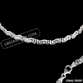 Sterling Silver Bracelet - Wavy Greek Key Links (5mm)