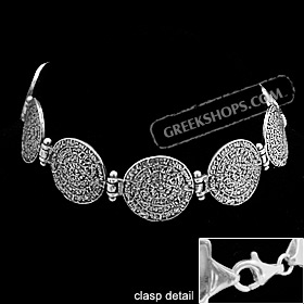 Sterling Silver Bracelet - Phaistos Discs (14mm)