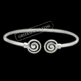 Sterling Silver Arm Bracelet - Swirl Motif (90mm)