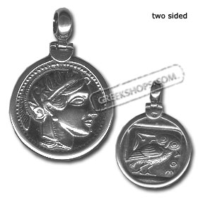 Sterling Silver Pendant - Ancient Tetradrachm Silver Coin Replica (25mm)