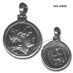 Sterling Silver Pendant - Ancient Tetradrachm Silver Coin (25mm)