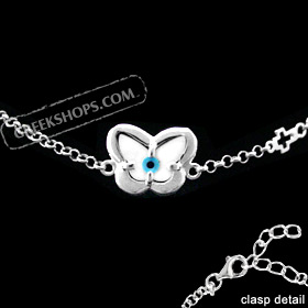 The Amphitrite Collection - Sterling Silver Bracelet - Mother of Pearl Butterfly w/ Mati & Cross