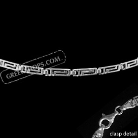Sterling Silver Bracelet - Greek Key Motif (3mm)