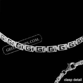 Sterling Silver Bracelet - Greek Key Motif (5mm)