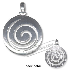Sterling Silver Pendant - Swirl Motif (35mm)