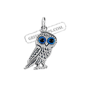 Sterling Silver Pendant - Owl (20mm)