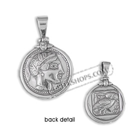 Sterling Silver Pendant - Ancient Tetradrachm Silver Coin Replica (25mm)